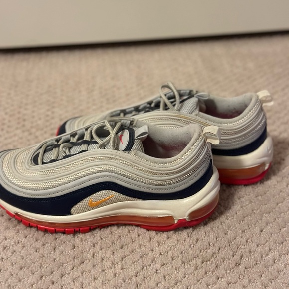Nike Air Max 97 in midnight navy racer pink laser orange (women’s). Size 8. - Picture 3 of 7